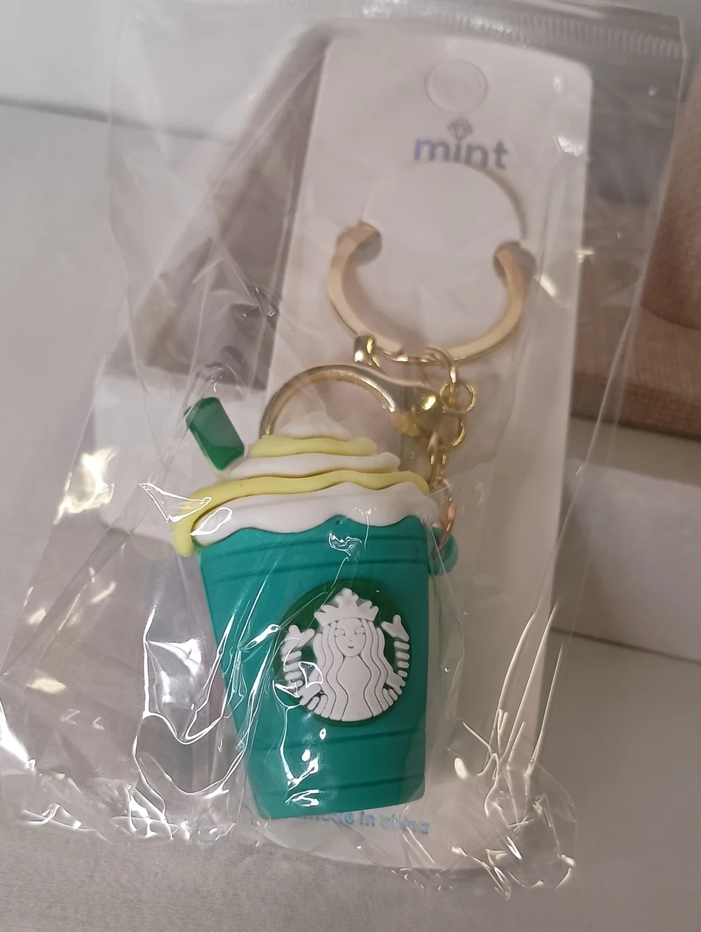 Women's Mini Fashion Keychain Bag Charm Coffee Theme Purse Accessories GREEN